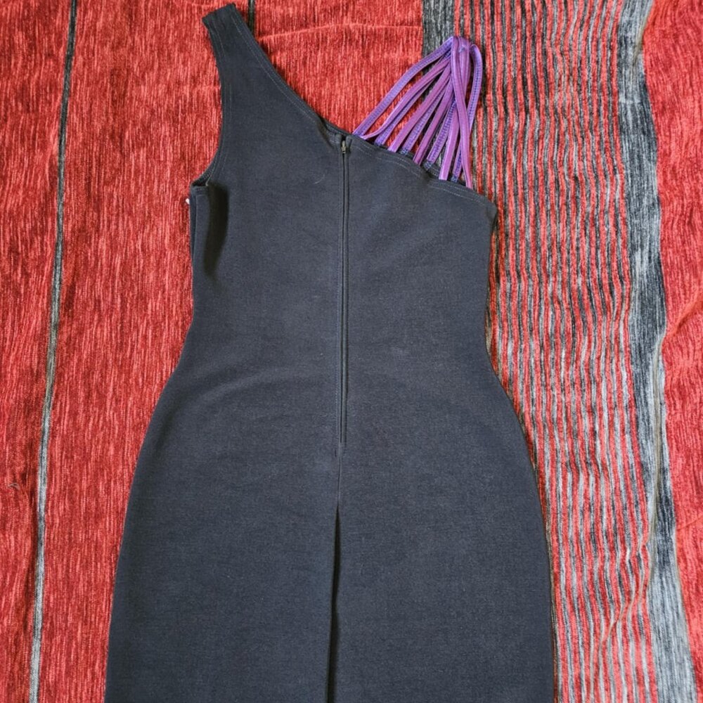 RARE Tadashi Shoji Purple & Black Mini Dress🖤💜🖤 - Picture 6 of 9